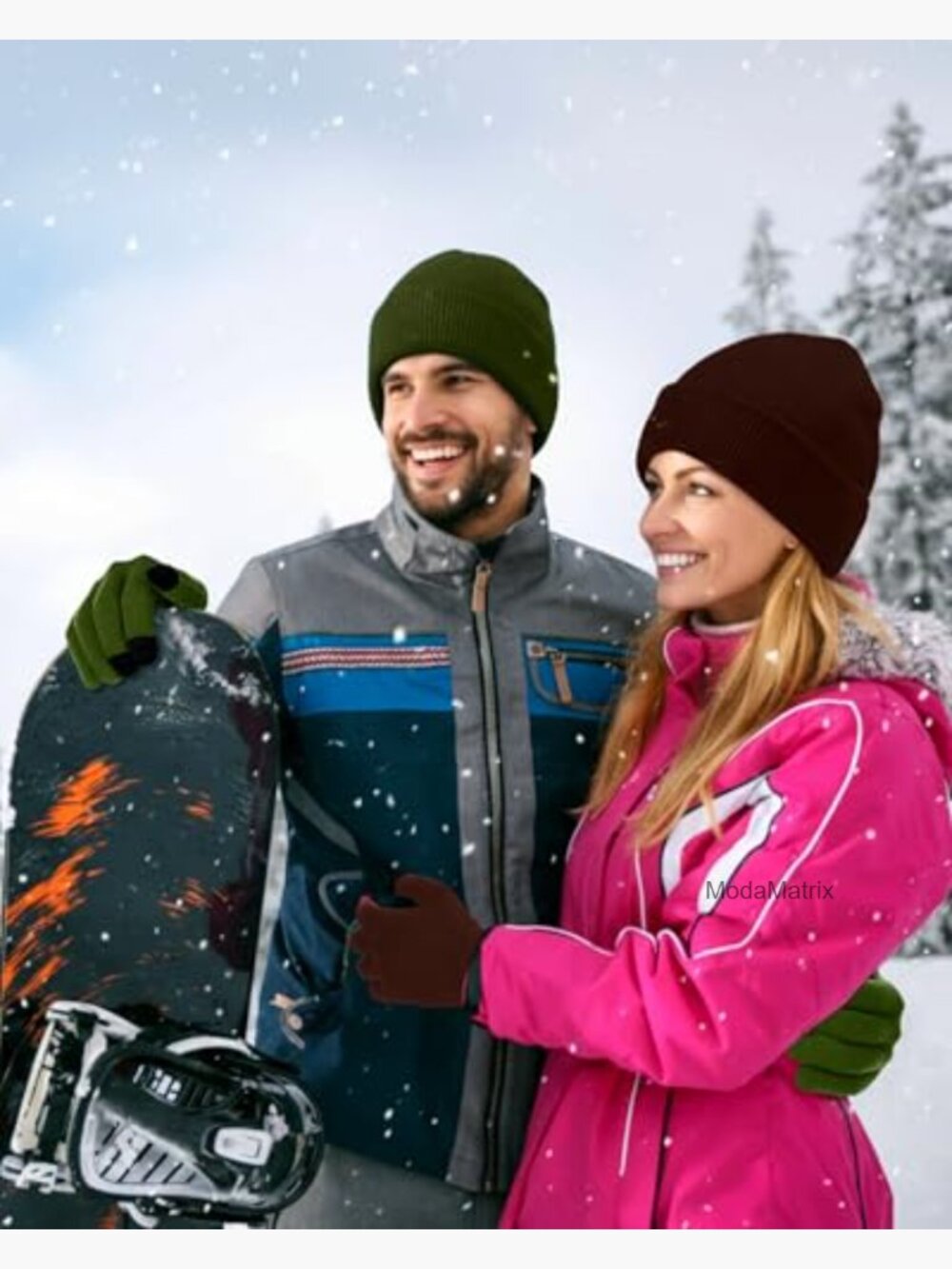 Unisex Knit Beanie and Gloves Set Stretchy Touch Screen Gripper Winter Warm - Picture 6 of 7